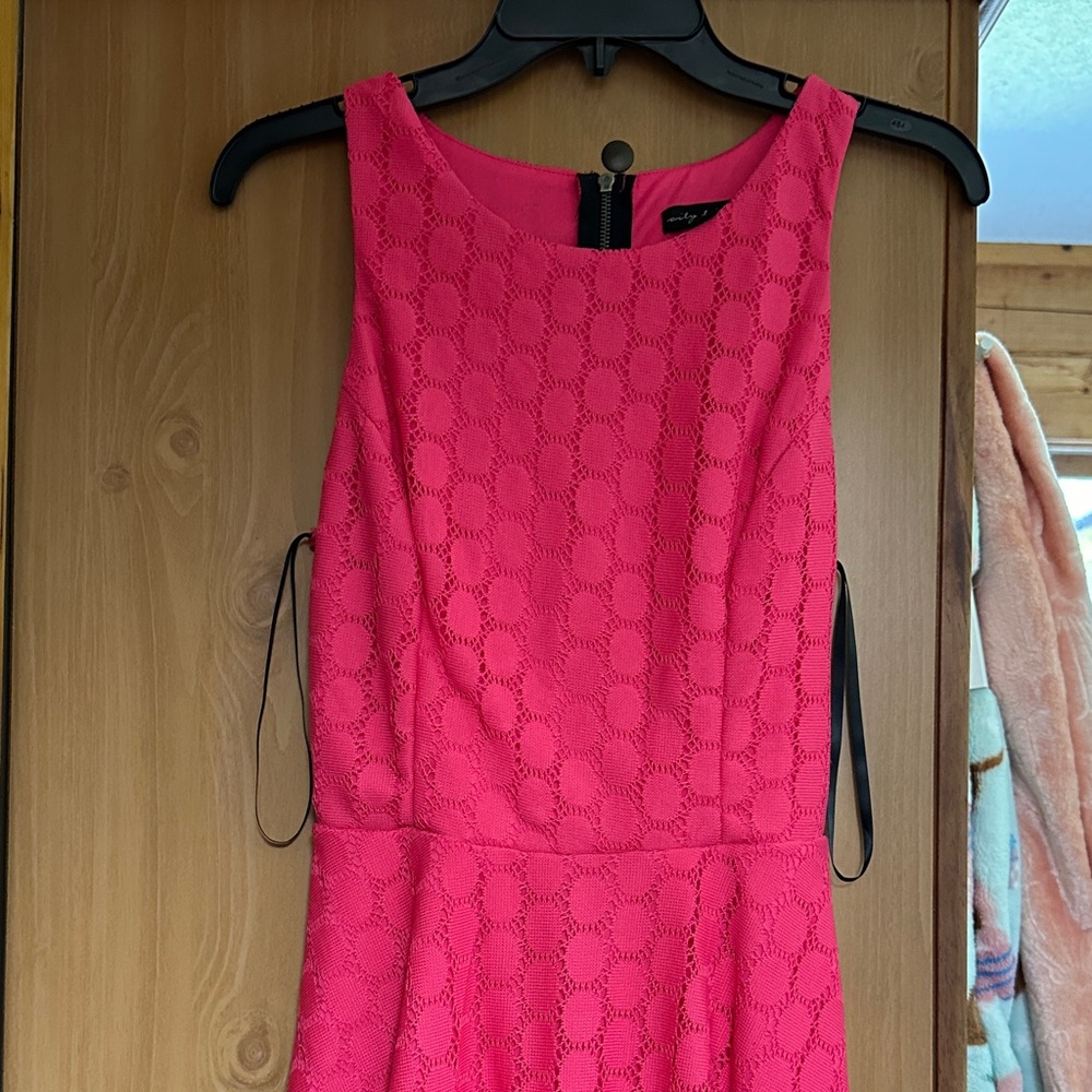 City Triangles Hot Pink Lace Mini Dress